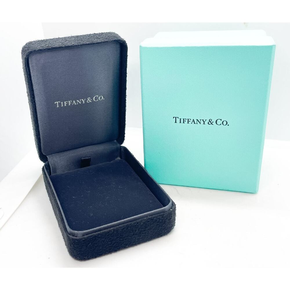 Tiffany & Co. Suede Black Necklace Presentation Box & Blue Box 3"x2.25"x1"